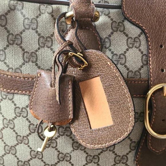 GUCCI suitcase oversized large travel satchel vintage, GG logo RARE original key - Picture 2 of 14